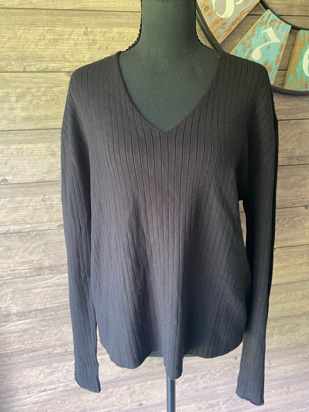 Zyia Activewear NWT Ribbed V-neck Long Sleeve Pullover Sweater Size 2XL CAsual